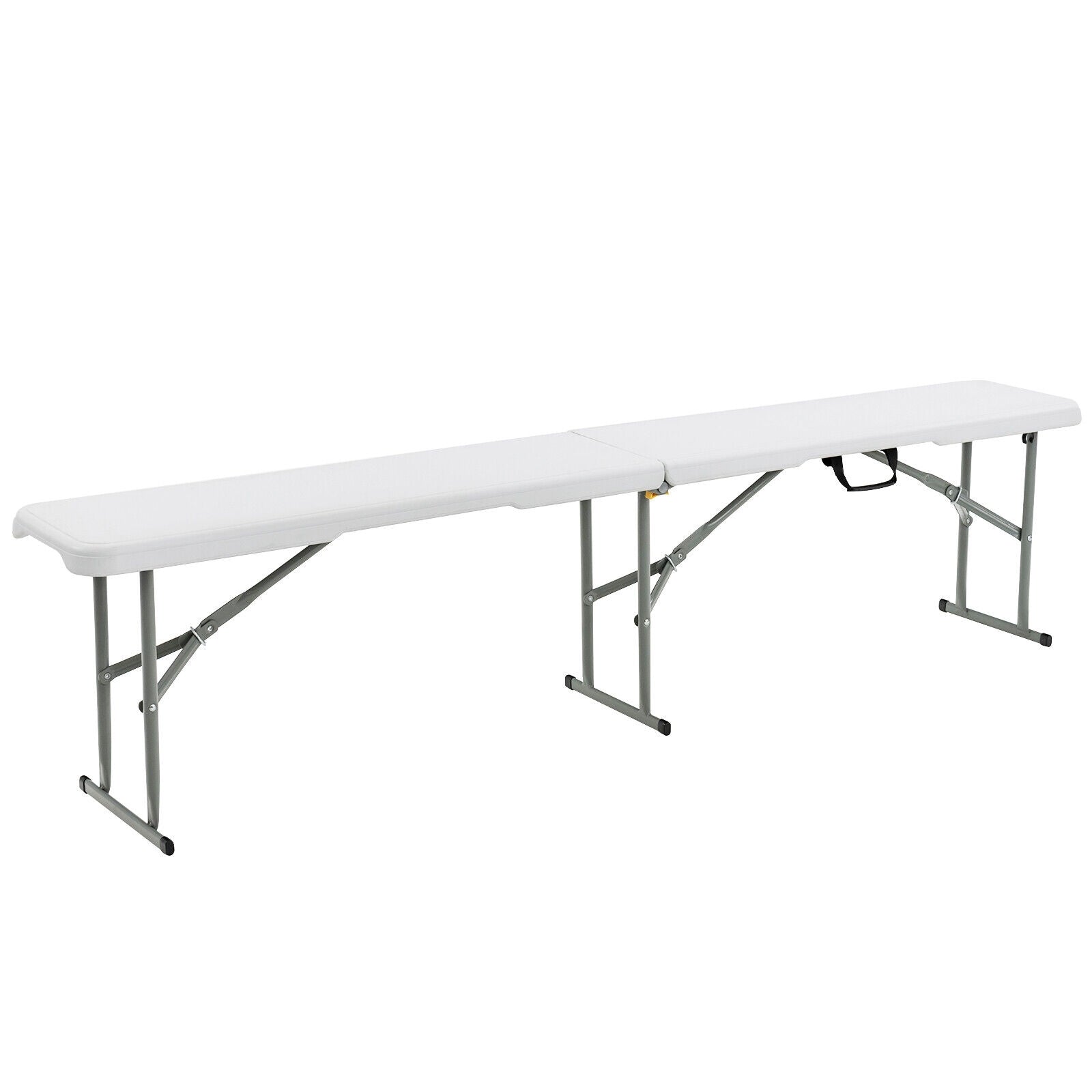 6 Feet Portable Picnic Folding Bench 550 lbs Limited with Carrying Handle, White Camping Furniture at Gallery Canada