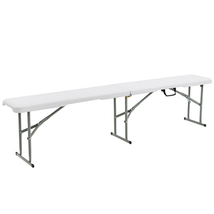 6 Feet Portable Folding Bench, 550 lbs, White