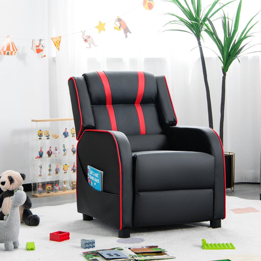 Kids Recliner Chair with Side Pockets and Footrest, Red Kids Chairs & Seating Red at Gallery Canada