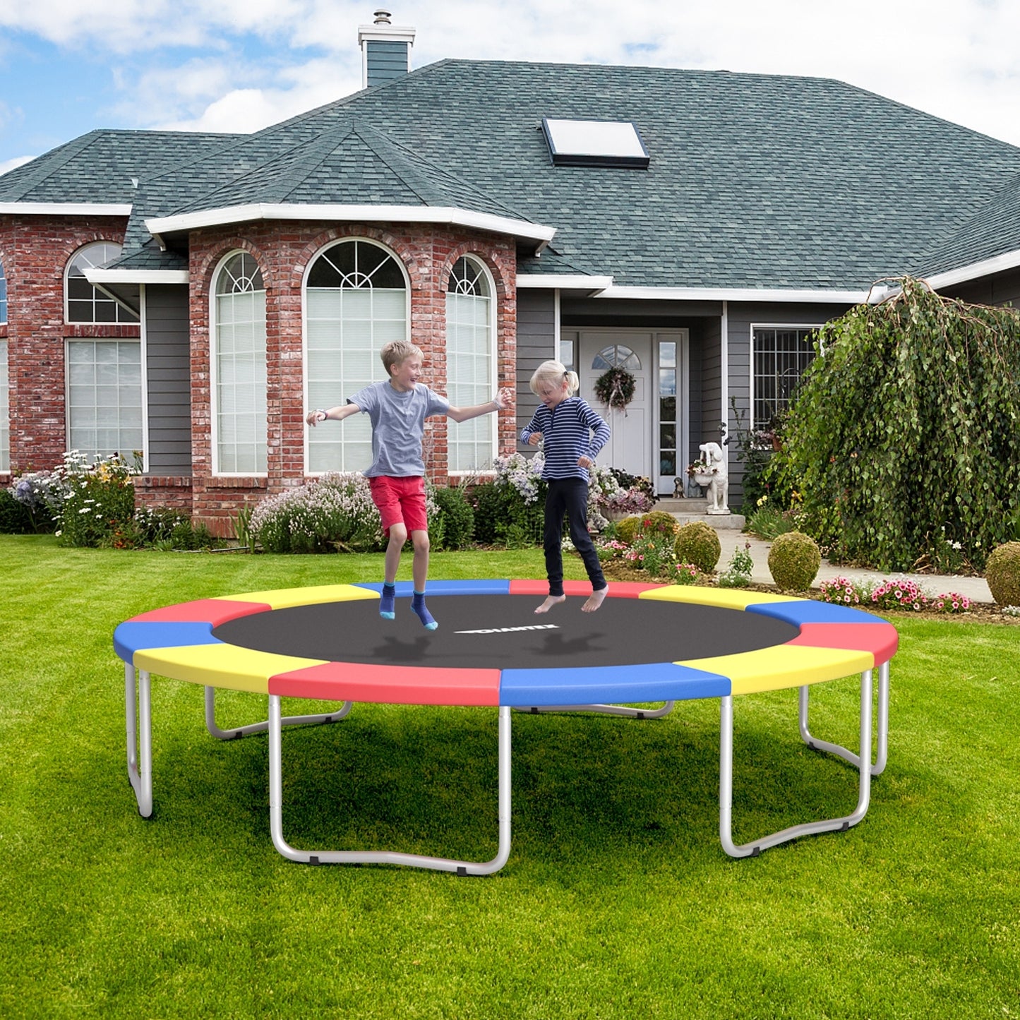 14 Feet Waterproof and Tear-Resistant Universal Trampoline Safety Pad Spring Cover, Multicolor Trampoline Accessories at Gallery Canada