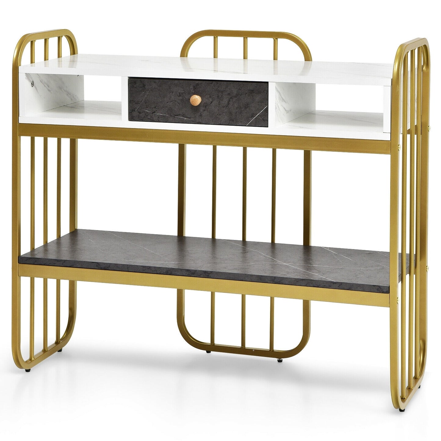 Console Table with Drawer Storage Shelf Wide Tabletop, White Console Tables at Gallery Canada