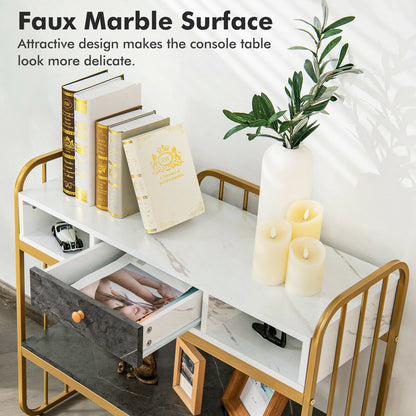 Console Table With Drawer Storage Shelf, White Console Tables at Gallery Canada