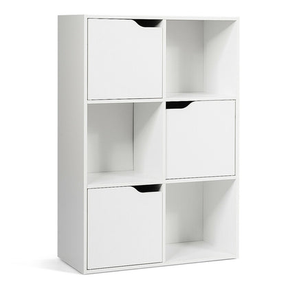 6 Cubes Wood Storage Shelves, White Bookcases White at Gallery Canada