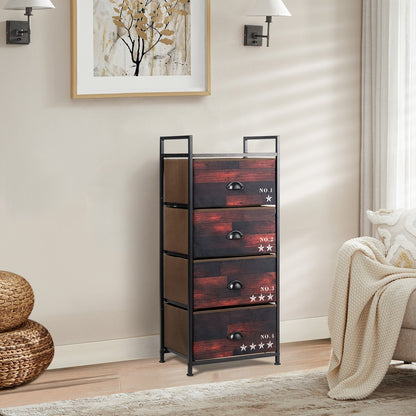 Industrial 4 Fabric Drawers Storage Dresser with Fabric Drawers and Steel Frame, Dark Brown - Gallery Canada