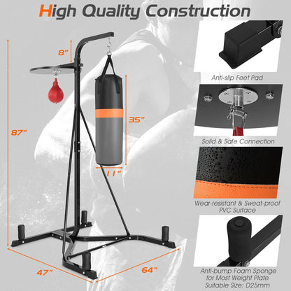 Heavy Duty Boxing Punching Stand With Heavy Bag, Gray Boxing & Martial Arts at Gallery Canada