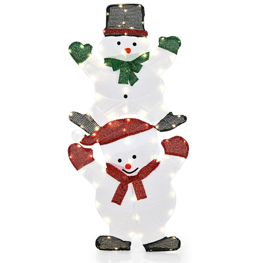 54 Inch Snowman Xmas Decorations with UL Certified Plug, White - Gallery Canada
