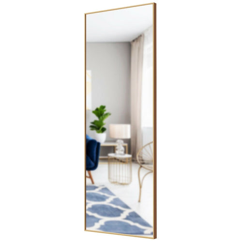 59 Inch Full Length Mirror Large Rectangle Bedroom Mirror, Golden