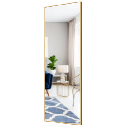 59 Inch Full Length Mirror, Large Rectangle Bedroom Mirror, Golden Wall Mirrors at Gallery Canada