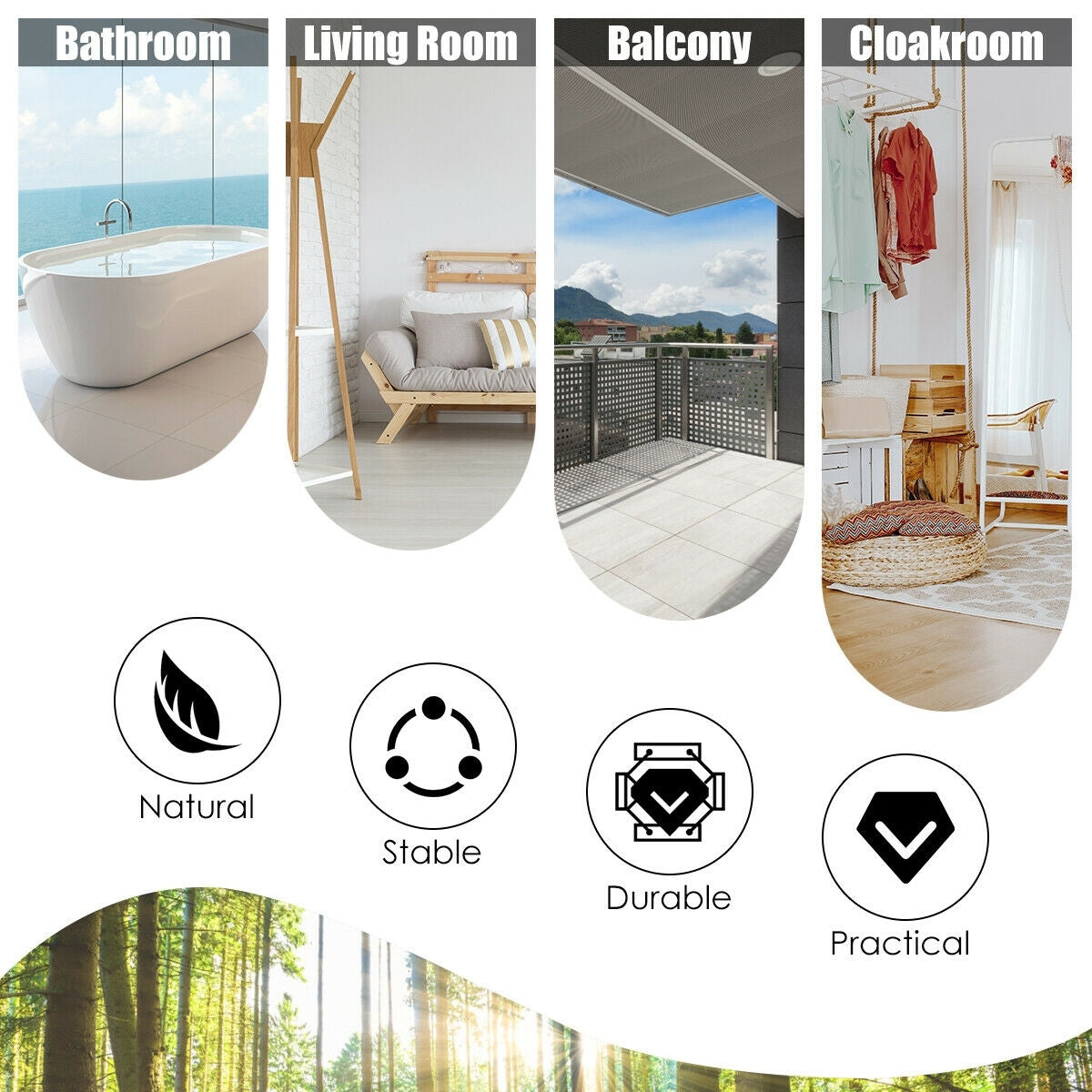 4 Panels Folding Wooden Room Divider, White Room Dividers at Gallery Canada