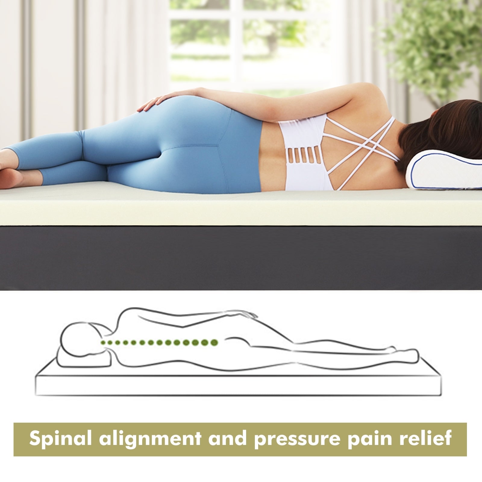 3-Inch Bed Mattress Topper Air Cotton for All Night’s Comfy Soft Mattress Pad-Queen Size, Beige Mattresses at Gallery Canada