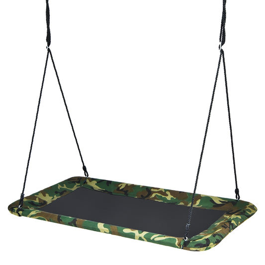 60 Inches Platform Tree Swing Outdoor with 2 Hanging Straps, Camouflage Swing & Playsets Camouflage at Gallery Canada
