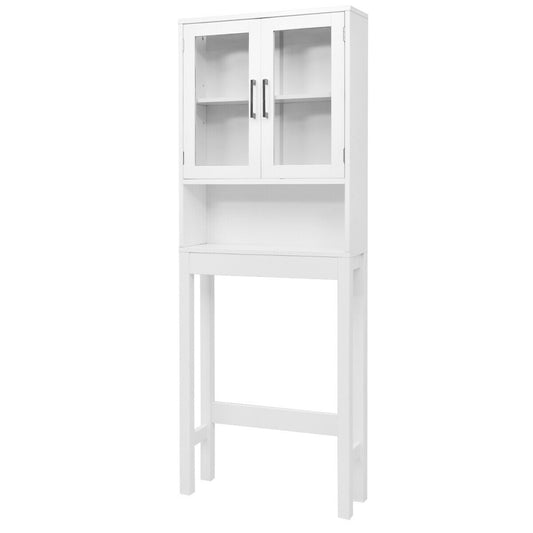 Over The Toilet Storage Cabinet, Tempered Glass Door, White Bathroom Etagere White at Gallery Canada