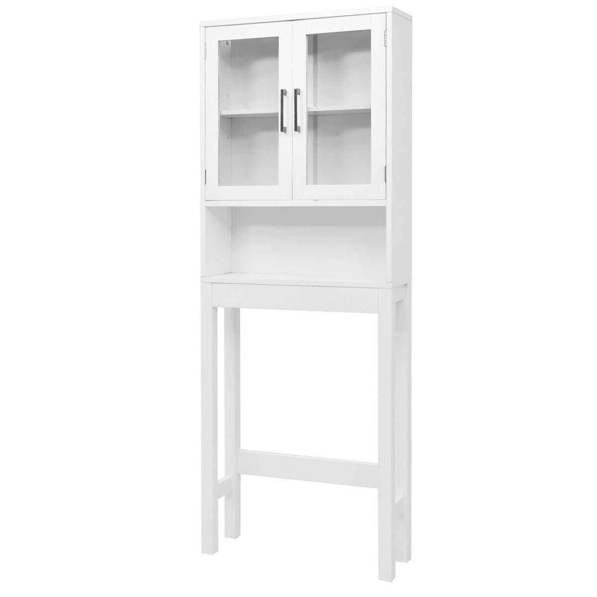 Over The Toilet Storage Cabinet, Tempered Glass Door, White Bathroom Etagere White at Gallery Canada