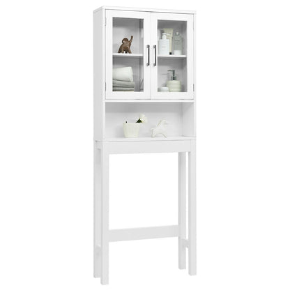 Over The Toilet Storage Cabinet, Tempered Glass Door, White Bathroom Etagere at Gallery Canada