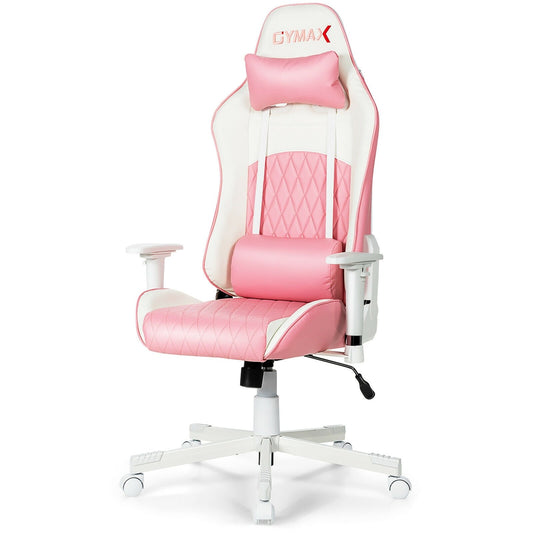 Ergonomic High Back Computer Desk Chair with Headrest and Lumbar Support, Pink - Gallery Canada