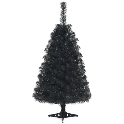 3 Feet Unlit Artificial Christmas Halloween Mini Tree with Plastic Stand, Black Christmas Tree Black at Gallery Canada