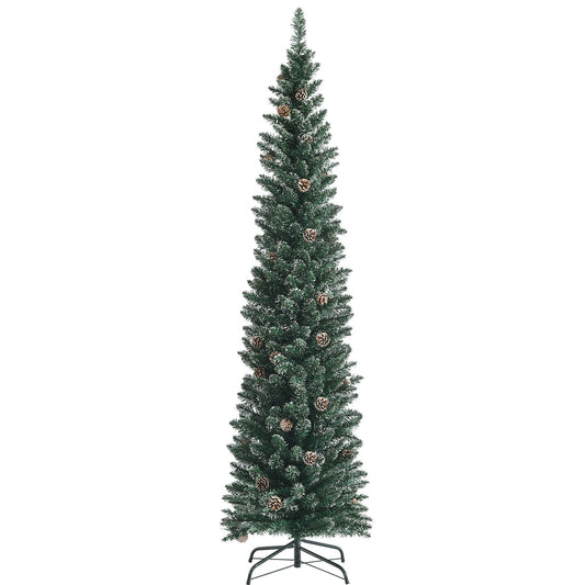 Artificial Pencil Christmas Tree With Pine Cones, 7 ft, Green Christmas Tree Green at Gallery Canada