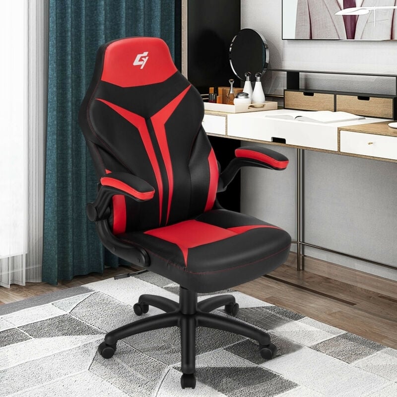 Height Adjustable Swivel High Back Gaming Chair Computer Office Chair, Red at Gallery Canada