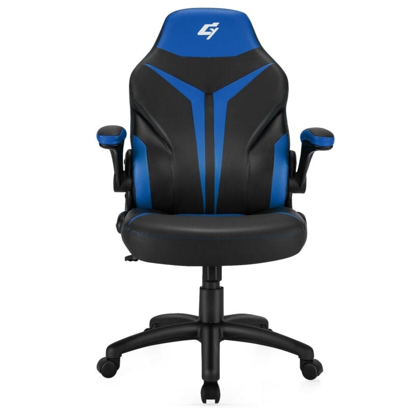 Height Adjustable Swivel High Back Gaming Chair Computer Office Chair, Blue at Gallery Canada