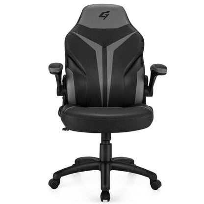 Height Adjustable Swivel High Back Gaming Chair Computer Office Chair, Gray at Gallery Canada