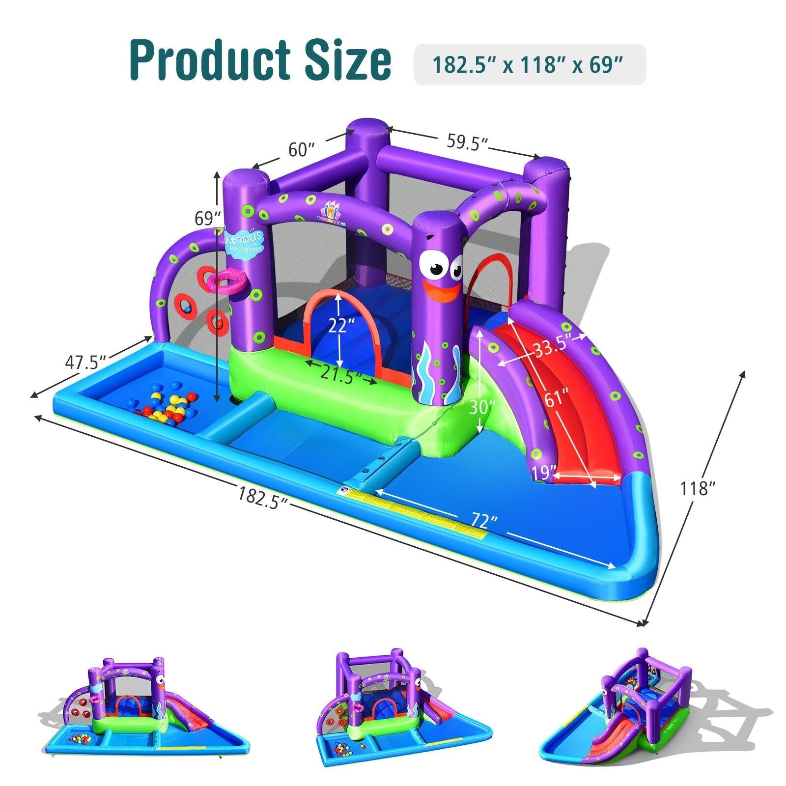 Inflatable Water Slide Castle without Blower - Gallery Canada