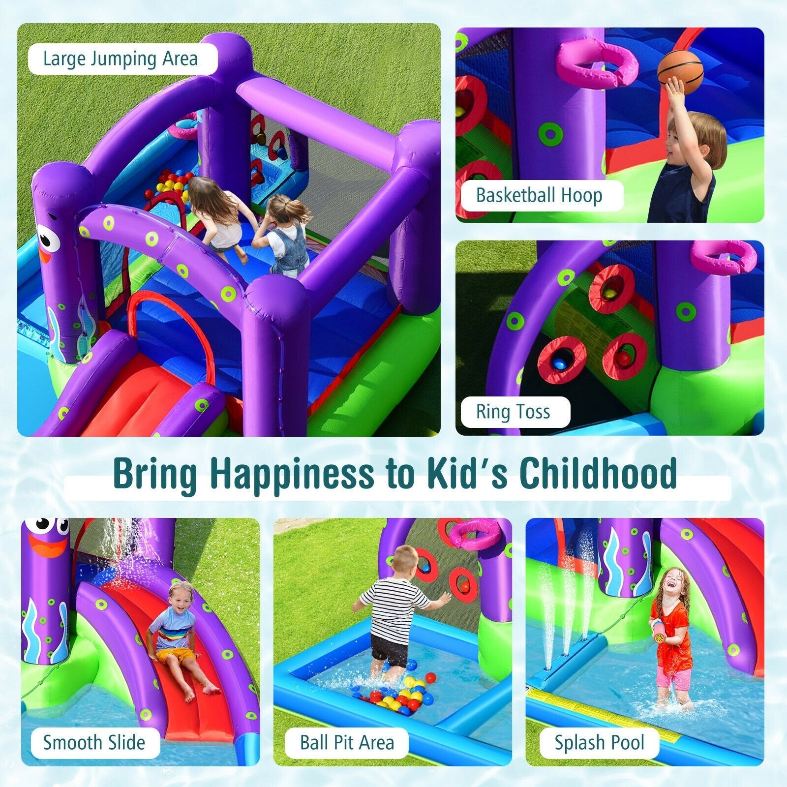 Inflatable Water Slide Castle without Blower - Gallery Canada