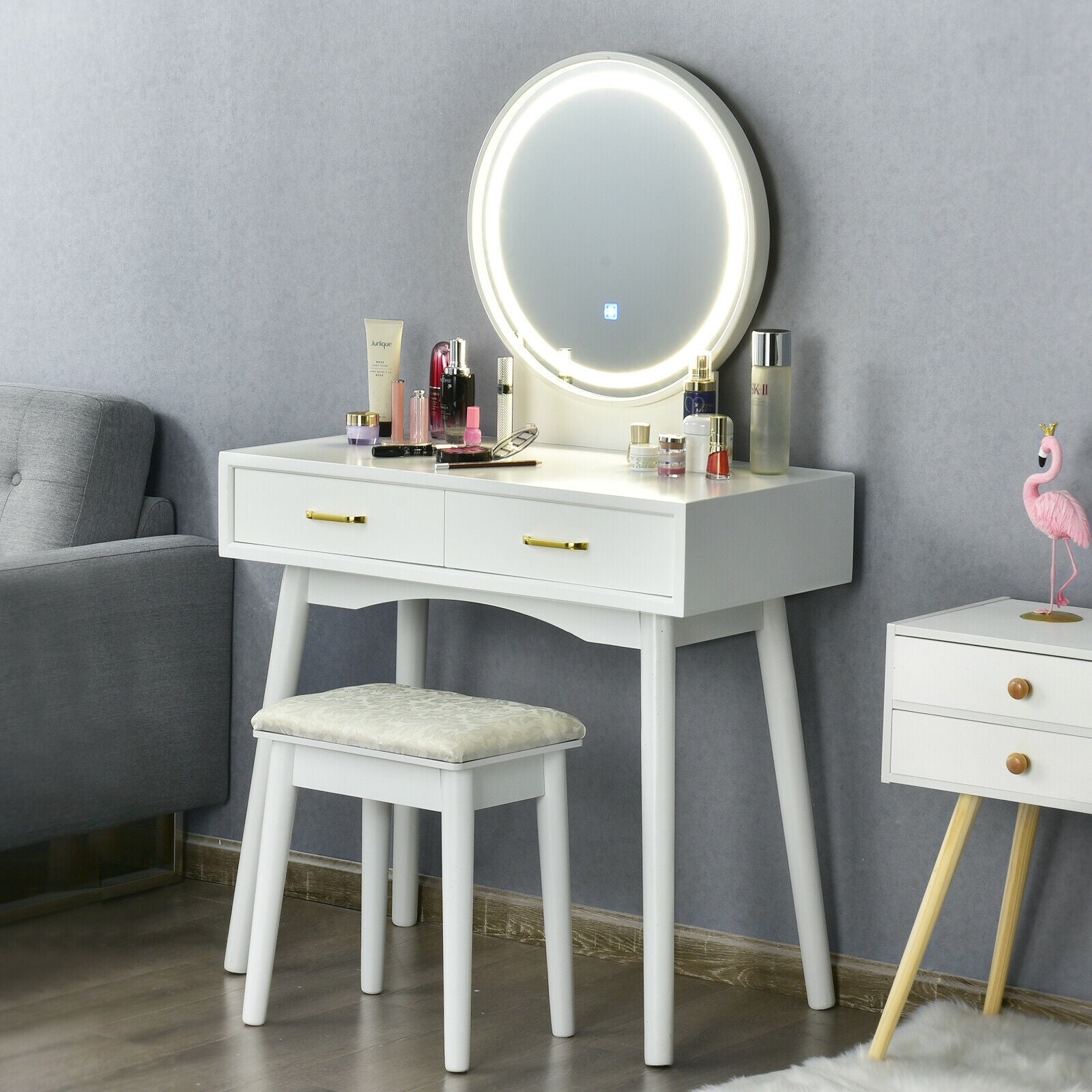 Vanity Dressing Table Set with 3 Lighting Modes Makeup Vanities at Gallery Canada