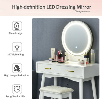 Vanity Dressing Table Set with 3 Lighting Modes Makeup Vanities at Gallery Canada