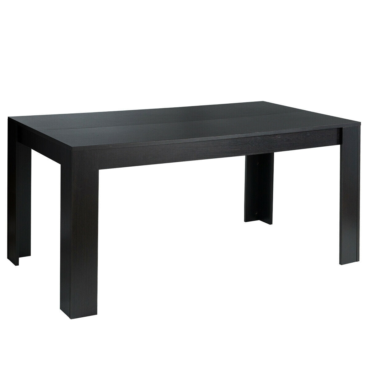 63 Inch Rectangular Modern Dining Kitchen Table for 6 People, Black Dining Tables Black at Gallery Canada