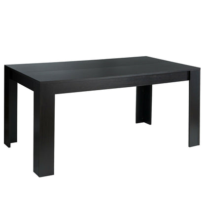 63 Inch Rectangular Modern Dining Kitchen Table for 6 People, Black Dining Tables Black at Gallery Canada