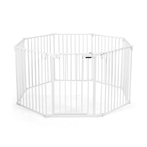 Adjustable  Panel Baby Safe Metal Gate Play Yard, White