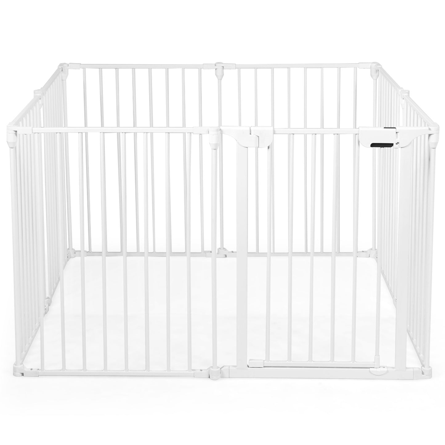 Adjustable  Panel Baby Safe Metal Gate Play Yard, White at Gallery Canada