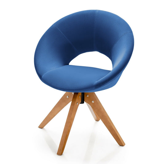 Swivel Accent Chair with Oversized Upholstered Seat for Home Office, Blue at Gallery Canada