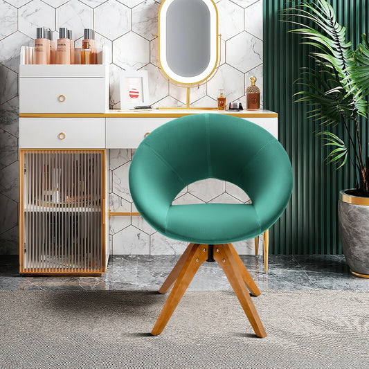 Swivel Accent Chair with Oversized Upholstered Seat for Home Office, Green - Gallery Canada