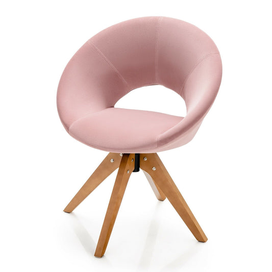 Swivel Accent Chair with Oversized Upholstered Seat for Home Office, Pink - Gallery Canada