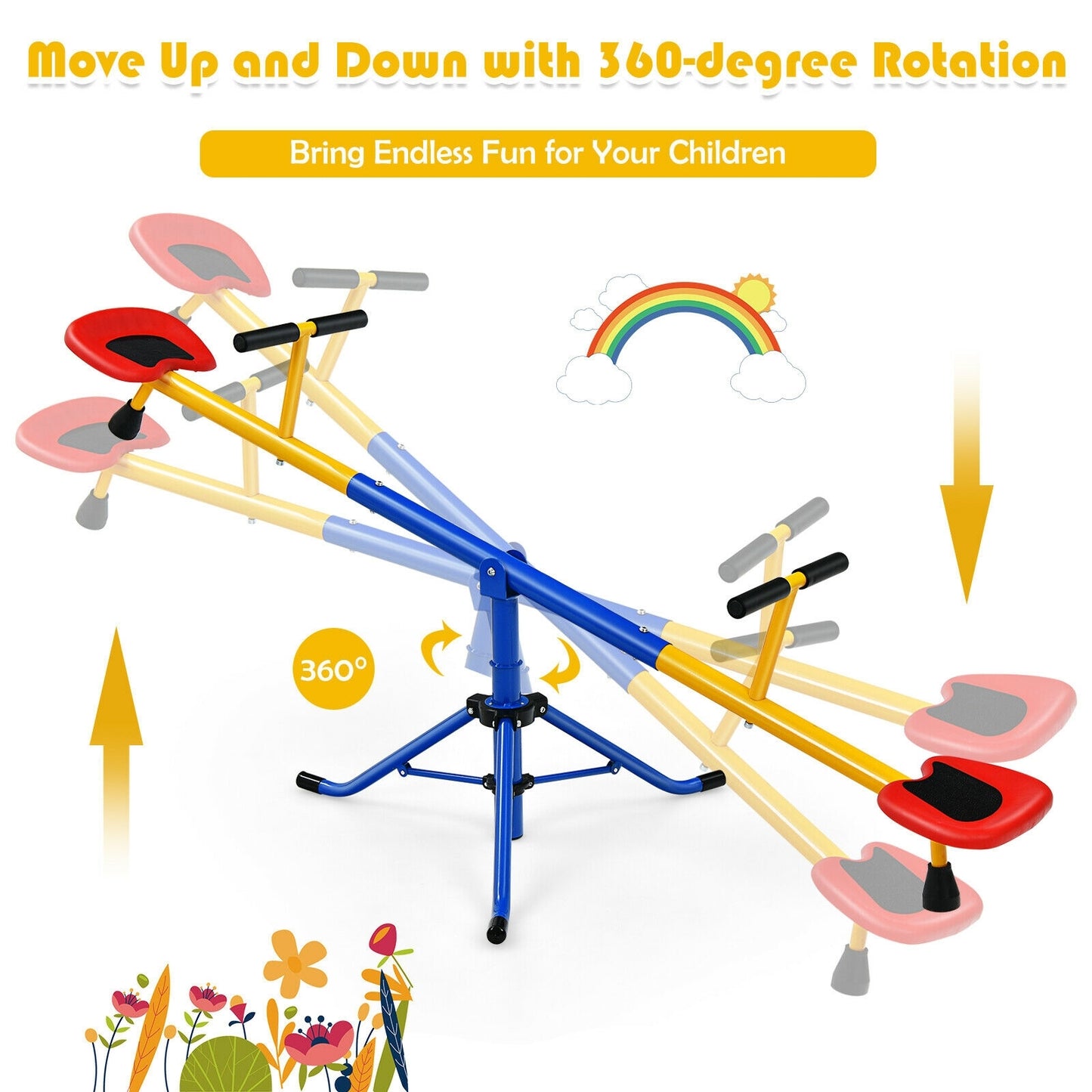 360°Rotation Kids Seesaw Swivel Teeter Totter Playground Equipment at Gallery Canada