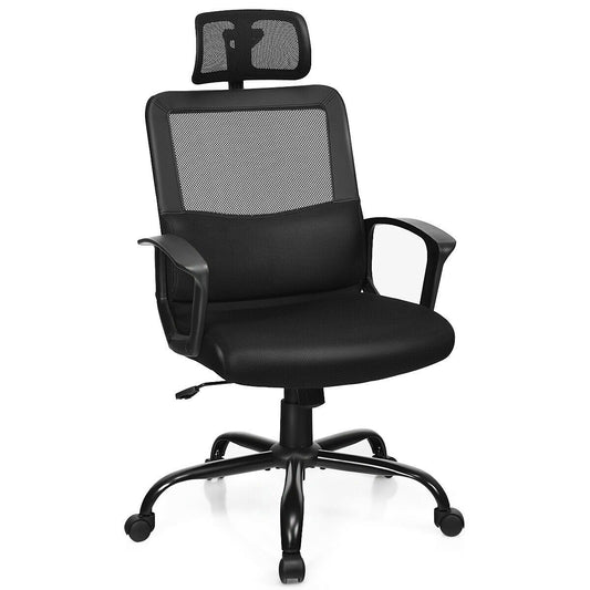 Mesh Office Chair High Back Ergonomic Swivel Chair, Black - Gallery Canada