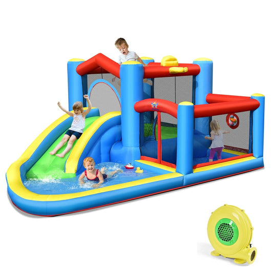 Inflatable Kids Water Slide Bounce Castle with 480W Blower - Gallery Canada