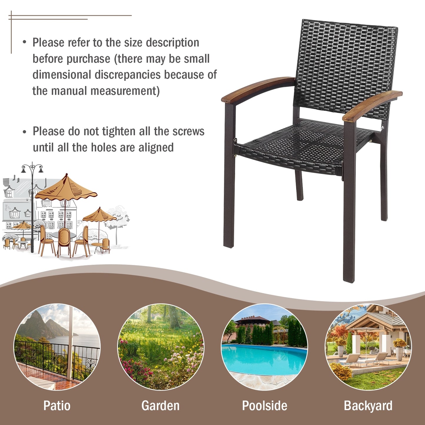 Outdoor Patio Wicker Dining Chairs, Set of 2 Patio Dining Chairs at Gallery Canada