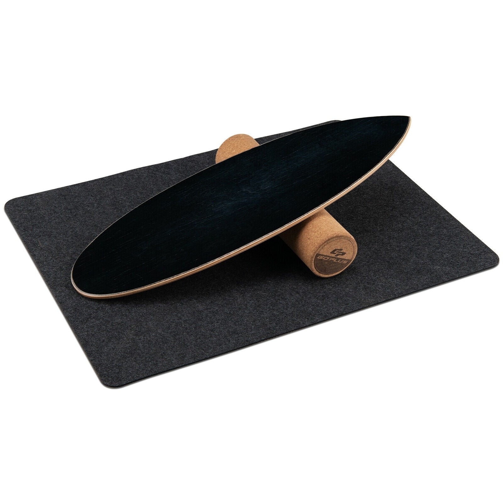 Wooden Balance Board Trainer Wobble Roller for Exercise Sports Training, Black Yoga Accessories Black at Gallery Canada
