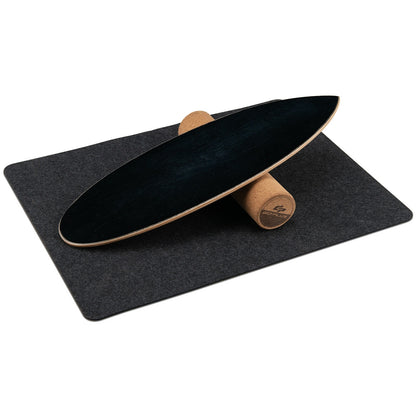 Wooden Balance Board Wobble Roller, Exercise Sports Training, Black Yoga Accessories Black at Gallery Canada