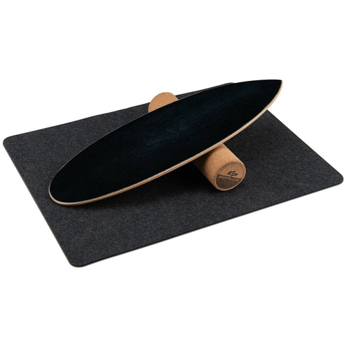 Wooden Balance Board Wobble Roller, Exercise Sports Training, Black