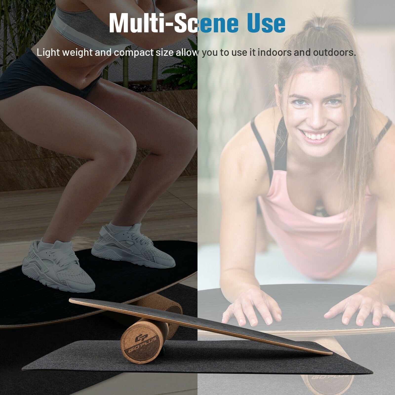 Wooden Balance Board Wobble Roller, Exercise Sports Training, Black Yoga Accessories at Gallery Canada