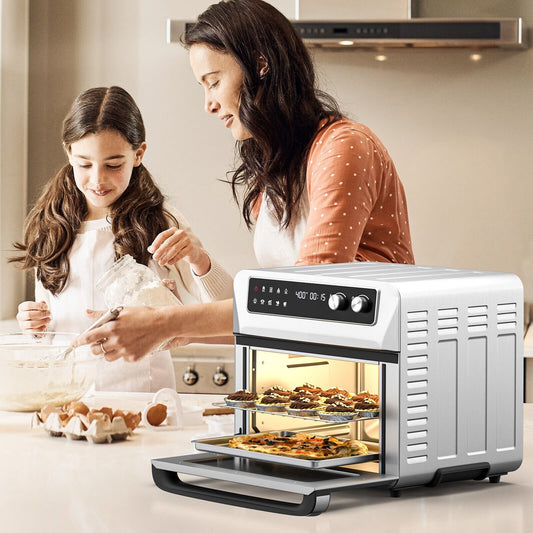 8-in-1  Convection Air Fryer Toaster Oven with 5 Accessories and Recipe, Silver - Gallery Canada