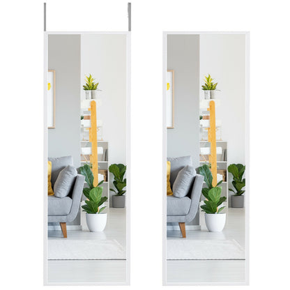 Full Length Metal Door Mirror with Adjustable Hook, White Wall Mirrors White at Gallery Canada