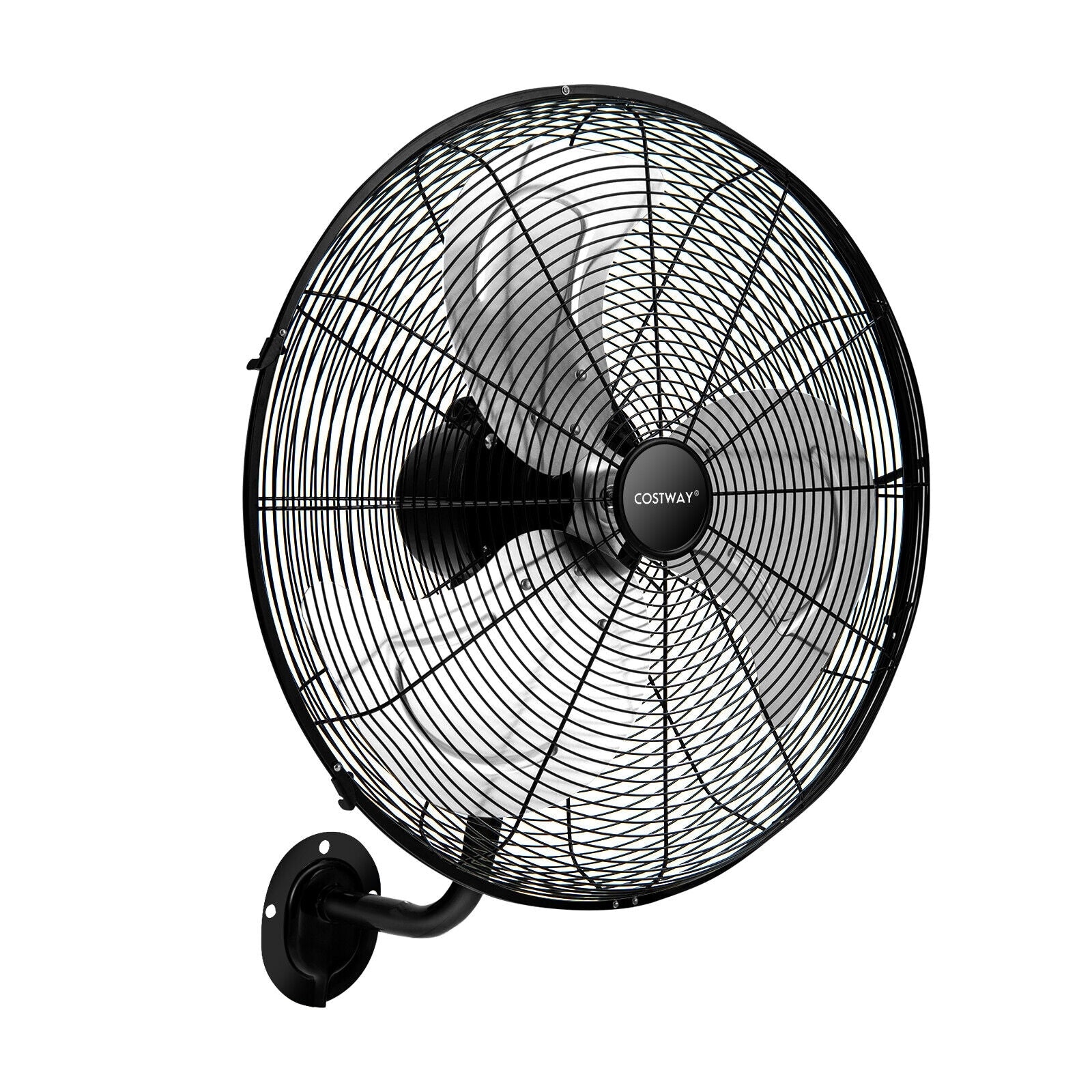 21 Inch 3 Speed Wall Mount Industrial Fan, Black Fans Black at Gallery Canada