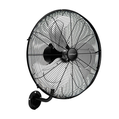 21 Inch 3 Speed Wall Mount Industrial Fan, Black Fans Black at Gallery Canada