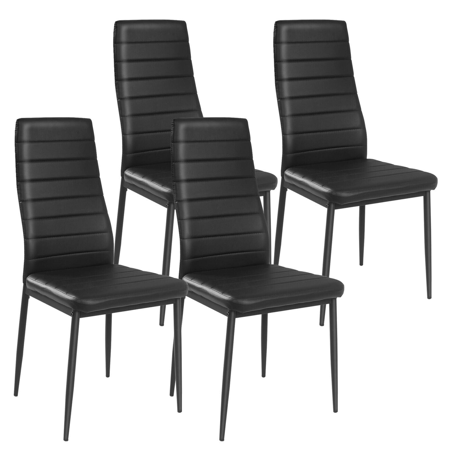4 Pieces Modern Leather Dinning Chairs Set with Metal Frame Dining Chairs at Gallery Canada