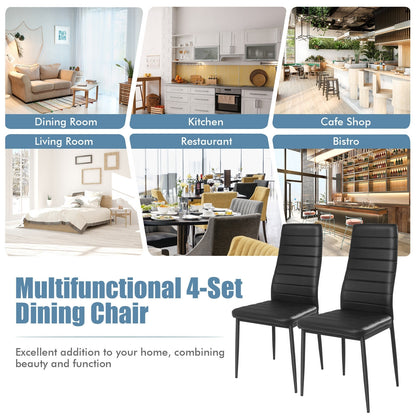 4 Pieces Modern Leather Dinning Chairs Set with Metal Frame Dining Chairs at Gallery Canada