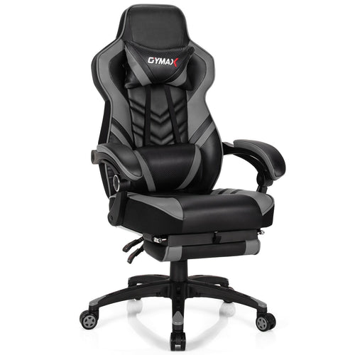 Adjustable Gaming Chair with Footrest for Home Office, Gray